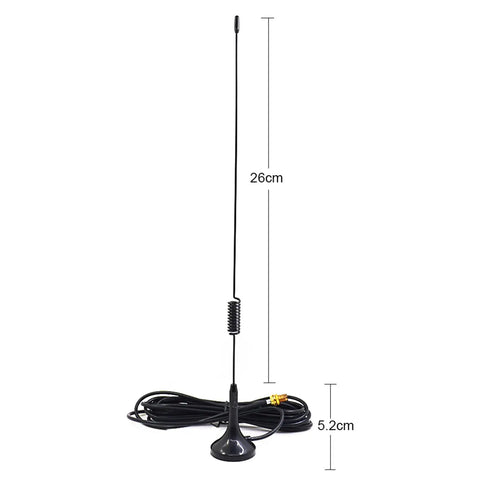 Two Pack Magnetic Car Antenna For UV-5R UV-82 UV-9R Walkie Talkie 144 MHz And 430 MHz Band 50 Ohm F Female Connector Black