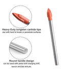 Gunpla 6mm carbide-tipped drill bit from a 10-piece multi-material set with orange tip and silver shaft.