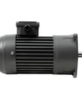 Side view of Beefed-Up AC Gear Motor 400W 1/2HP Electric Gear Reducer with durable aluminum housing for heavy-duty machinery.