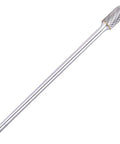 Straight Fire Heavy Duty Tungsten Carbide Burr Featuring An Extra Long Six Inch Shank And Double Cut Heads That Grind Through Steel Or Cast Iron Like Hot Butter, showcasing a silver rotary bit with a half-inch cutting head.