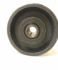 3-inch iron steel V-Groove caster wheel for gates and carts, 375 lb capacity, 7/8 inch bearing, side view