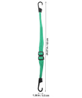 Green Lightweight Adjustable Helmet Net Strap With Elastic Nylon And Rubber, Heavy Duty Rope Tie, 62cm with hooks for bikes