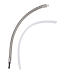 Go To Replacement Milk Tube For Coffee Makers Featuring Stainless Steel Hose And Opaque PC Jacket Anti Drip Build Fits We8 E6 D6 Z8 Z6 Appliances, two tubes, one stainless, one opaque.