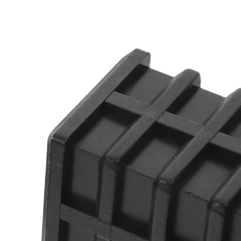 Close-up of black Plastic Tube End Caps And Adjustable Furniture Feet Pads Kit 12 Pieces With M8 Thread Integrated Nut Square Covers