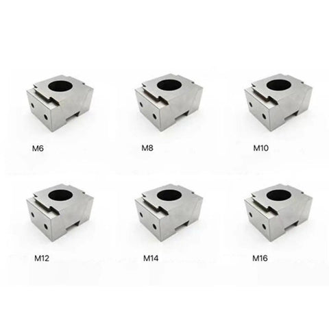 Rock Solid Portable Center Fixture With Wedge Expansion Clamping Blocks for CNC Machining, showing M6 to M16 clamping blocks.