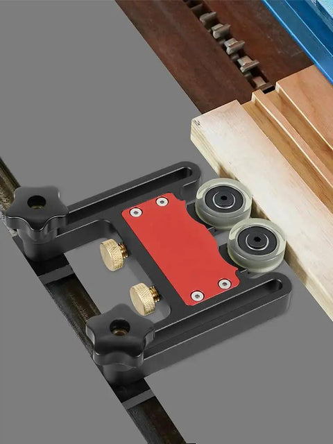 Table Saw Push Block With Bearing Stock Roller Aluminum Alloy Wheel System And Polyurethane Wheels for smooth feeding