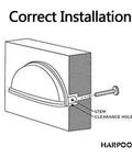 Diagram of correct installation for 3 Inch Bin Cup Drawer Cabinet Pulls In Antique Copper Finish, 10 Pack Kitchen Hardware