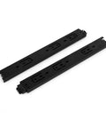 12 Inch Full Extension Drawer Slides With Ball Bearing Rollers, Heavy Duty 55 Lb Capacity, 1 Pair, Black Steel Tracks shown flat