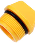 Yellow Oil Filler Cap Plug 6G8 15363 00 Universal Fit for Four Stroke Outboard Motors, shown from the front, with durable seal.