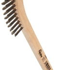 Go To Small Hand Wire Scratch Brush With Stainless Steel Fill And Wood Block Handle 2 By 9 Row Configuration Made In USA Pack Of 36