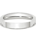 Premium Solid 10k White Gold Half Round Wedding Band 4mm Rhodium Plated Unisex Comfort Fit Engravable Ring For Men And Women