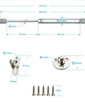 2 Pack Heavy Duty Gas Struts Rock Solid Soft Close Lift Supports with Zinc Plated Parts and Dimensions for Cabinet Use.