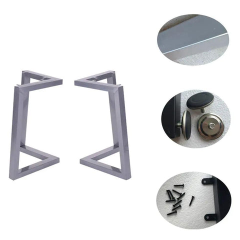 Set Of Two Built Like A Tank Modern Kitchen Dining Table Legs Heavy Duty Steel Bench Base with leveling feet and screws.
