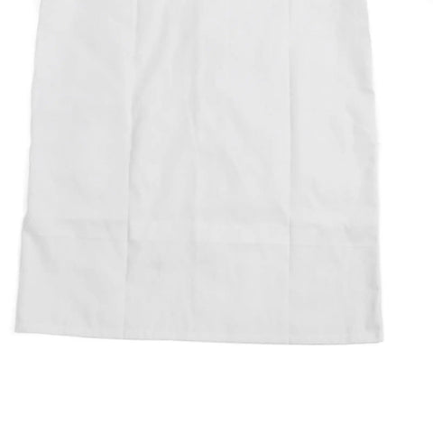 Long Sleeve White Lab Coat For Docs Nurses And Students Breathable Polyester Cotton Workwear With Elastic Cuffs Size M - hem detail