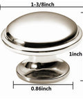 Polished Nickel One And Three Eighths Inch Round Cabinet Knobs Pack Of 10 For Cabinets Dresser Drawers Closets And Wardrobes Zinc Mushroom Knobs