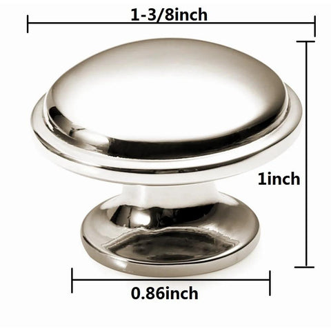Polished Nickel One And Three Eighths Inch Round Cabinet Knobs Pack Of 10 For Cabinets Dresser Drawers Closets And Wardrobes Zinc Mushroom Knobs