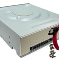 24x Dual Layer SATA DVD RW Optical Drive For Desktop And Laptop With DVDR DVDRW DL DVD CD-R CD-RW Support Fast Data Backup And Easy Software Install Reliable Performance For Home Media And PC Upgrades, silver metal drive with SATA cable