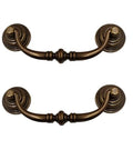 Vintage Brass Drawer Pulls Handles Set For Dresser Cabinets And Office Desks 2 Pack Durable Zinc Alloy Hardware