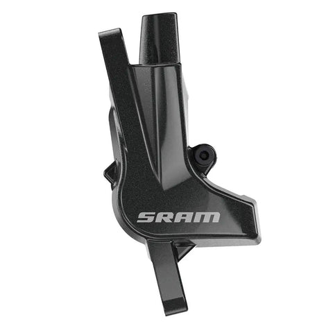 Side view of Level T Disc Brake And Lever Rear Hydraulic Post Mount Black A1 with Two Piston Caliper
