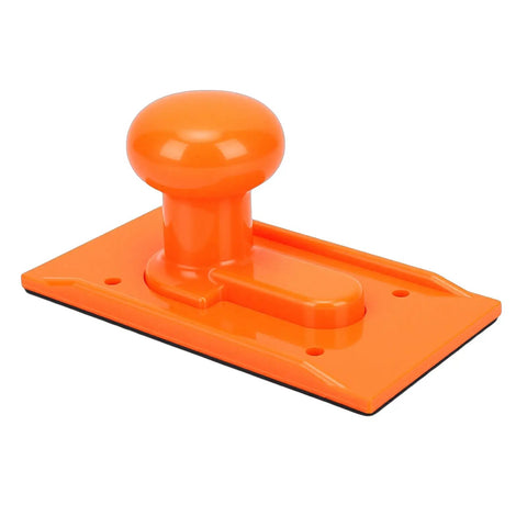 Badass Woodworking Push Block Crafted From Heavy Duty Abs Plastic With An Orange Non Slip Grip Pad For Smooth Table Saw Planer Router Table Jointer Tasks Without Breaking Sweat At All, top view.