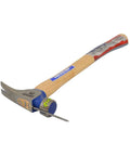 19 Ounce California Framer Hammer With Milled Face And Curved Hickory Handle For Framing And Carpentry Heavy Duty American Made Durable Construction For Pro Grade Jobs angled view