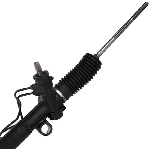 Close-up of a RWD Rack and Pinion Kit for 2000 2004 Dodge Dakota and 2000 2003 Durango showcasing the power steering assembly detail.