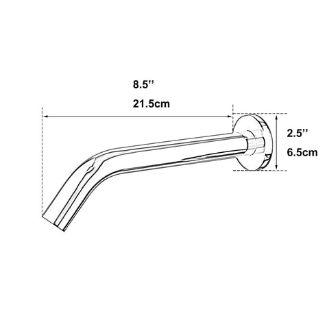 Wall Mount Sensor Faucet No Touch Hands Free Bathroom Tap Stainless Steel Chrome Finish Super Easy Install With Single Cold Operation Powered By AA Batteries Hygienic Wave On Off Lead Free SUS 304 Steel