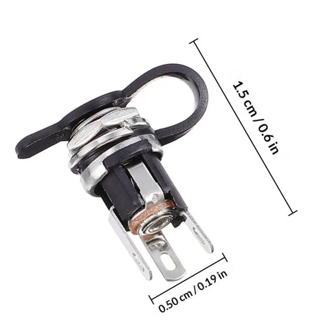 10 Pack Waterproof Metal DC Power Socket 5.5x2.1mm Plug, Threaded Female Connector, DC-025m Style, Rugged Power Jack for Electronics Nerds, DIY Projects and Power Supplies, panel mount with terminals