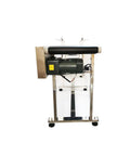 Side view of Beefed-Up Industrial PVC Belt Conveyor With Double Guardrails 82.6 Inch Long And 11.8 Inch Wide Flat Belt System 110V