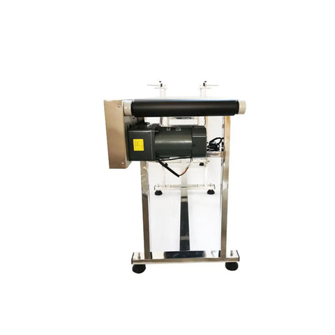 Side view of Beefed-Up Industrial PVC Belt Conveyor With Double Guardrails 82.6 Inch Long And 11.8 Inch Wide Flat Belt System 110V