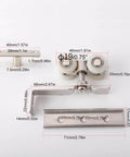 Heavy Duty 2 Piece 4 Wheel Metal Sliding Track Wheel Set With Hanger And Ball Bearing Pulleys, zinc alloy and nylon