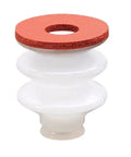Royal Tower Manipulator Vacuum Sponge Suction Cup Industrial Pneumatic Accessory With Powerful Nozzle Grip For Heavy Duty Lifting And Material Handling Tasks In Manufacturing Settings, white and red suction cup.