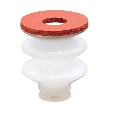Royal Tower Manipulator Vacuum Sponge Suction Cup Industrial Pneumatic Accessory With Powerful Nozzle Grip For Heavy Duty Lifting And Material Handling Tasks In Manufacturing Settings, white and red suction cup.