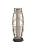 Patio Floor Lamp Outdoor Solar Powered Lantern With Weather Resistant Wicker Finish For Garden Deck And Backyard Auto On At Dusk 40 Lumens Cozy Vibe Large Sized For Indoor Outdoor Lighting Natural Brown