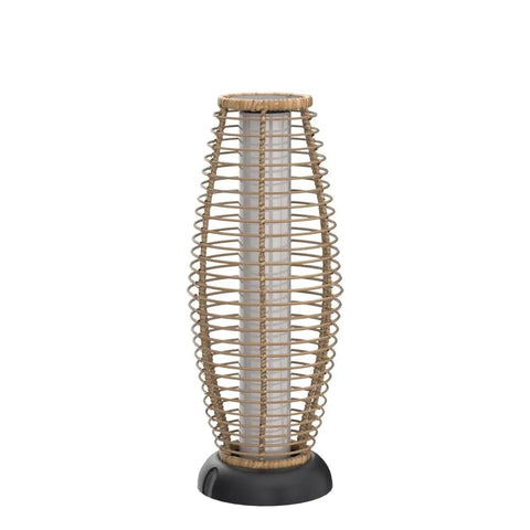 Patio Floor Lamp Outdoor Solar Powered Lantern With Weather Resistant Wicker Finish For Garden Deck And Backyard Auto On At Dusk 40 Lumens Cozy Vibe Large Sized For Indoor Outdoor Lighting Natural Brown