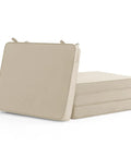 Beige Outdoor Chair Cushions Set Of Four Waterproof And Fade Resistant For Patio Furniture With Ties and Hidden Zipper Replacement