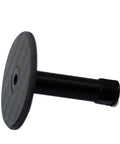 Ultra Slick Carbon Fiber Stop Disc For Folding Bike With Premium Titanium Hardware, black disc with mounting post.