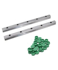 Linear Motion Guide Rail Slider Kit HGR20 100mm To 2000mm For CNC DIY Automation, smooth aluminum rails with green end caps