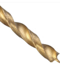 Gold titanium-coated HSS countersunk drill bit for woodworking, close-up view