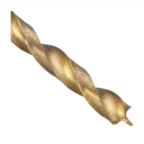 Gold titanium-coated HSS countersunk drill bit for woodworking, close-up view
