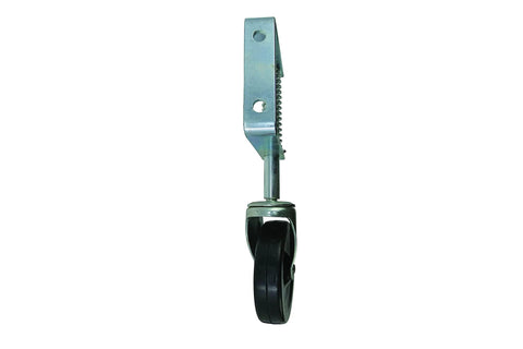 Side view 4 Inch Spring Loaded Gate Caster With Heavy Duty Swivel Wheel And Universal Mount, Adjustable Shock Absorbing Spring, Black