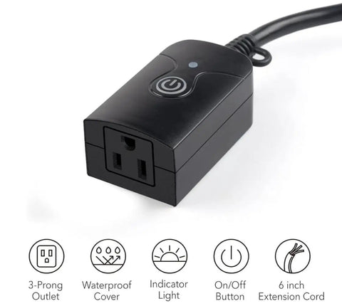 Outdoor Indoor Wireless Remote Control 3 Prong Outlet Kit Weatherproof Heavy Duty 15 Amp Easy Plug And Play One Remote One Outlet System 