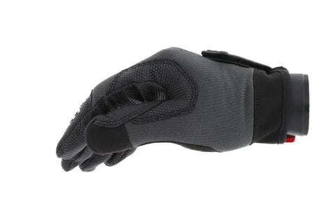 Side view of large black grey Specialty Grip Work Gloves With Secure Fit And High Traction For Dry Oily And Wet Conditions