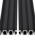 20 Series T Slot 2060 Aluminum Extrusion Profile 19.7 Inch Black Anodized European Standard Linear Rail For 3D Printers CNC DIY Projects 500mm Length Pro Grade Build Ready Heavy Duty Frame showing detailed profile view of 2 pieces