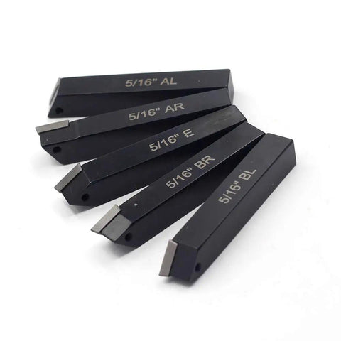 Five Sixteenth Inch Mini Lathe Indexable Carbide Turning Tool Holder Kit With TCMT090204 Inserts AL AR BR BL E
