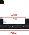 Heavy Duty Under Desk Keyboard Slide Full Extension Telescopic Track Rail 12 inch length with measurements for easy installation.