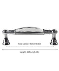 Two Pack 3.78 Inch Glass Dresser Drawer Handles With Clear Crystal Look Pull Knobs In Chrome Metal Finish, 96mm Center To Center