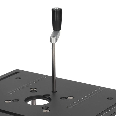 Do It Yourself Router Table Kit With Lifting System And Manual Router Lift, Durable Aluminum Base Plate With Saw Insert For Woodworking, Stable Clamping And Easy Install For DIY Woodworking Projects In Black, top view