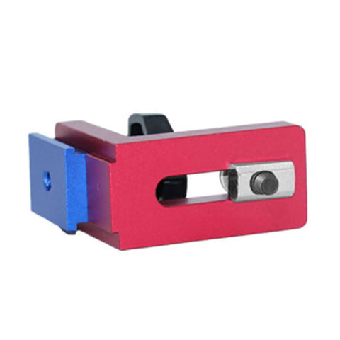 Miter Stop For T Slot Tracks And T Track Gauges Pro Grade Precision Woodworking Guide Block with red aluminum design