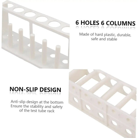 Six Hole Test Tube Organizer Rack For Lab And Classroom Use Test Tube Holder And Display Stand Vial Rack with non-slip design